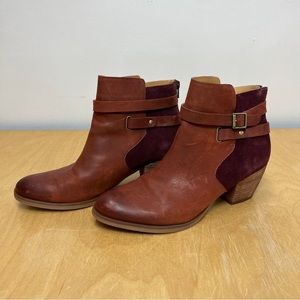 Kork-Ease Reynosa Leather Ankle Boots, Maroon Korks Size 11 NEW